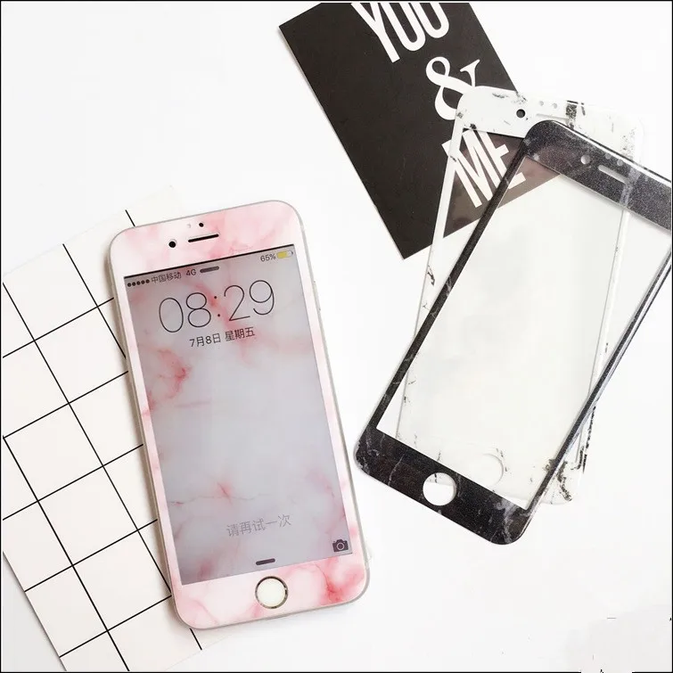Для iPhone11 Xsmax 78PLUS XR 6S SE2 мрамор глянцевое углеродное волокно передний экран 9H