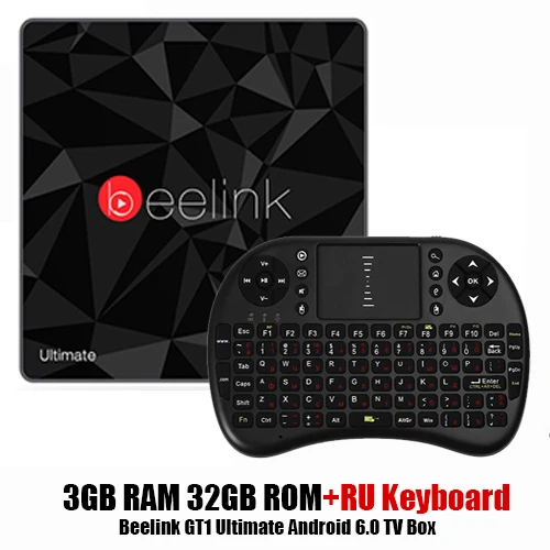 3g 32G Beelink GT1 Ultimate tv Box Amlogic S912 Восьмиядерный Android 7,1 телеприставка процессор DDR4 2,4G+ 5,8G двойной WiFi медиаплеер X96 - Цвет: Add RUBlack Keyboard