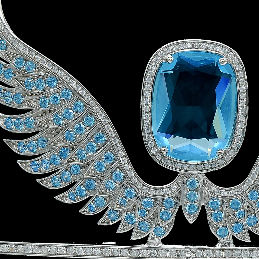 Тиары с фианитом класса ААА свадебные аксессуары для волос ангельскими крыльями