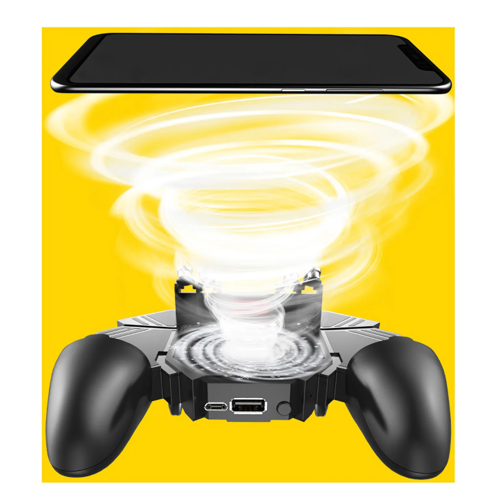 AK77 шесть пальцев PUBG игровой джойстик контроллер металлическая кнопка пуска для Android IOS Телефон перезаряжаемый геймпад power Bank Вентилятор охлаждения