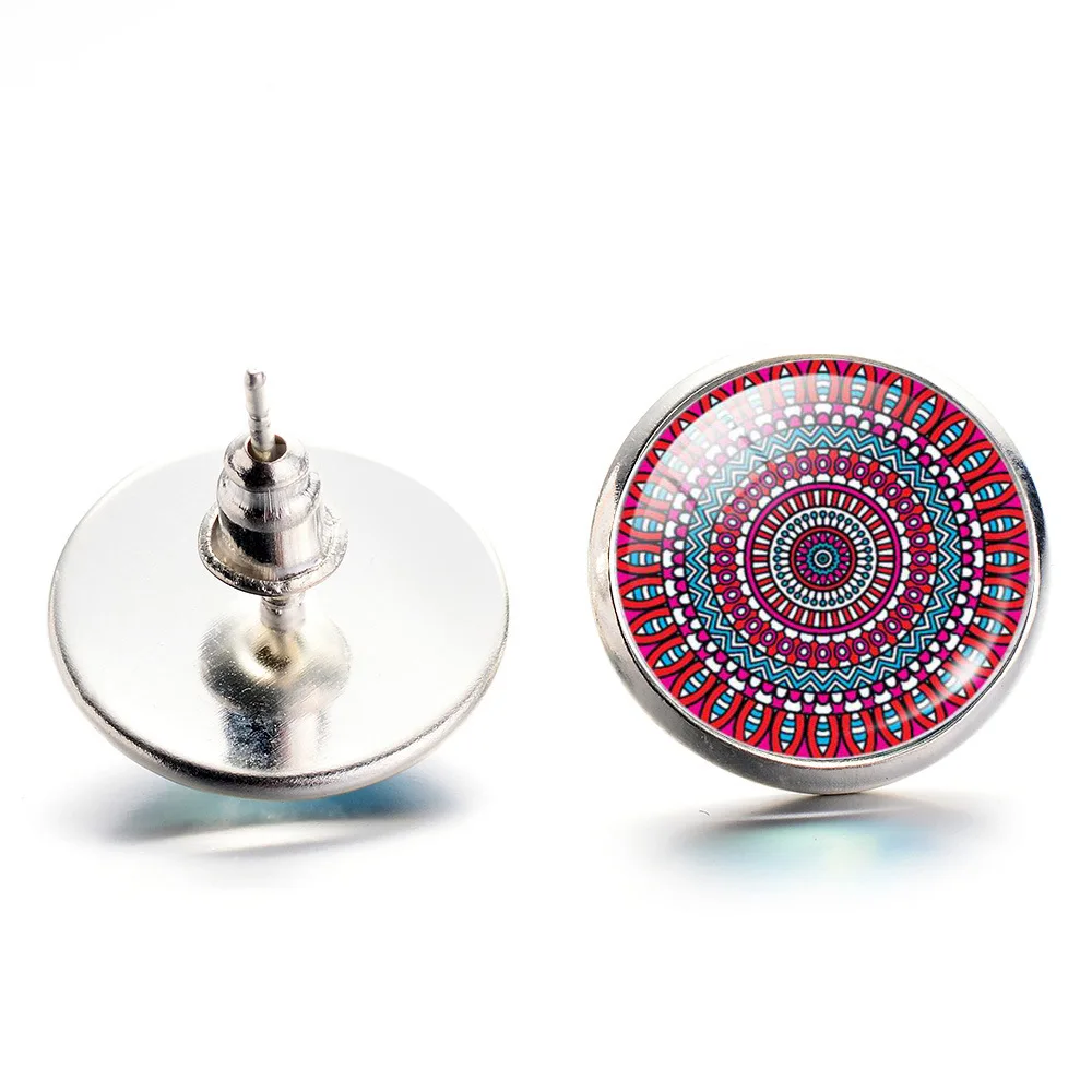 SONGDA этнические цветные серьги-гвоздики с Эд-мандалой Бронзовый Серебряный цвет