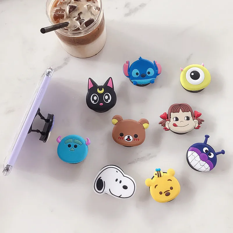 Милый мультфильм Anpanman Улица Сезам Круглый Универсальный кольцо-держатель мобильного телефона подушка безопасности Газа складной Стенд кронштейн для iphone samsung