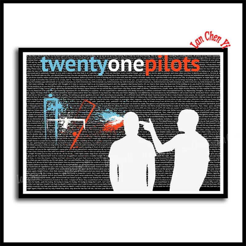 Кофе Twenty One Pilots рок-музыка с покрытием бумажные плакаты настенные художественные картины для гостиной домашний декор 42*30 см - Цвет: Кофе