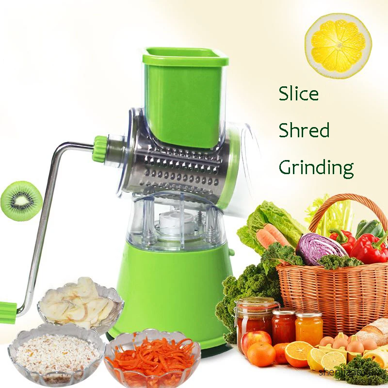 

Household Manual Vegetable Cutter Stainless Steel Roller Slicer Multi-slicer Shredded Grinding Machine Crusher Food Processor
