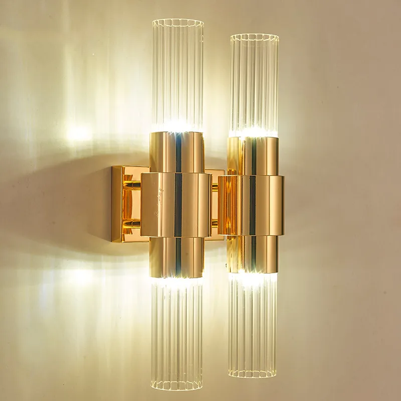 Modern Wall Lamp Bedside LED Light Creative Glass Lampshade sconce For Hotel Villa Bedroom Living Room Lustre Lighting | Лампы и