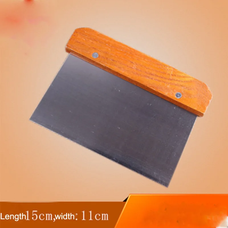 

Silica Gel Wood Handle Scraper Soap Knife Cut Soap Iron Stainless Steel Cutting Knife Baking Tools