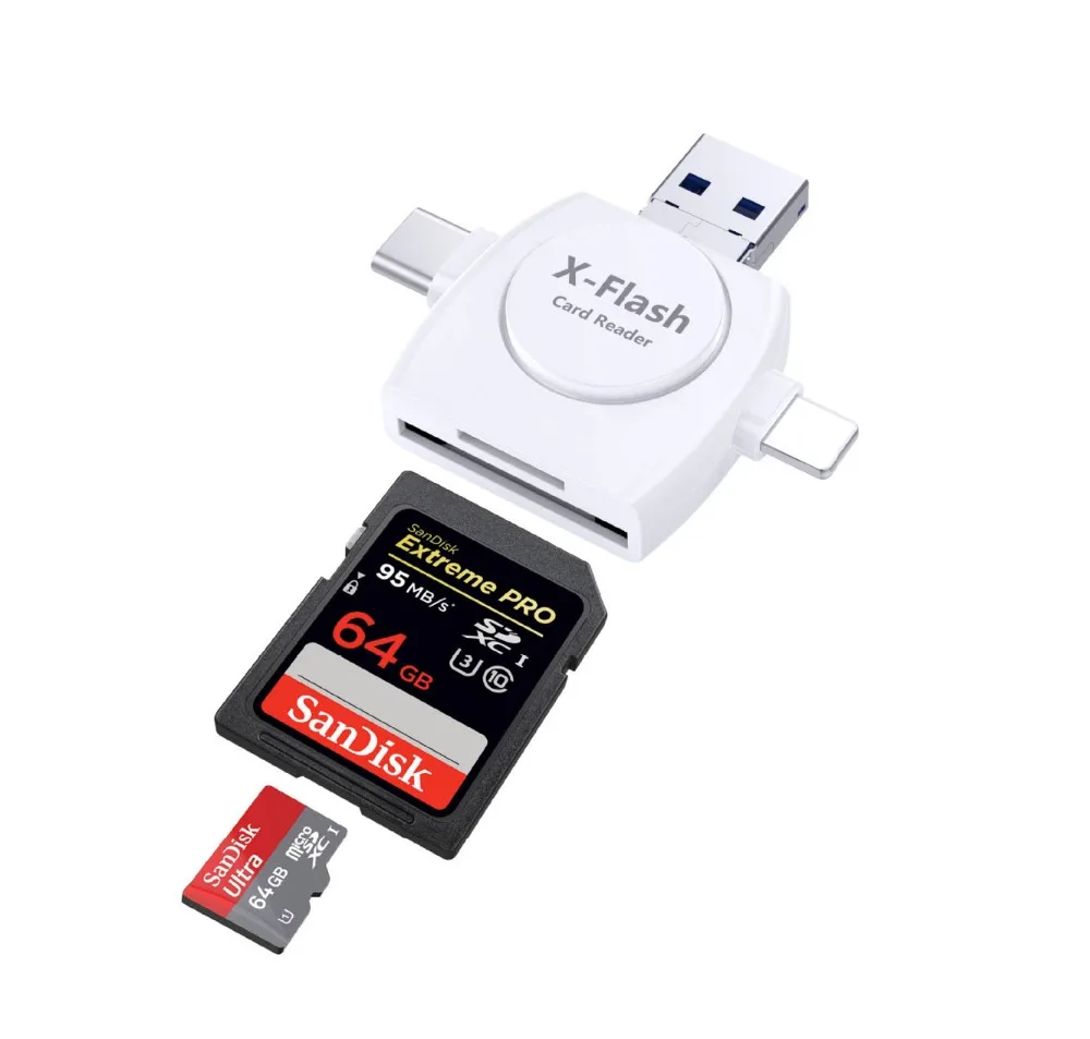 Все в 1 Micro USB Type C SD TF кардридер для iPhone X XS MAX XR 5 6 7 8 PLUS iPad Android телефон Samsung S5 S6 S7 S8