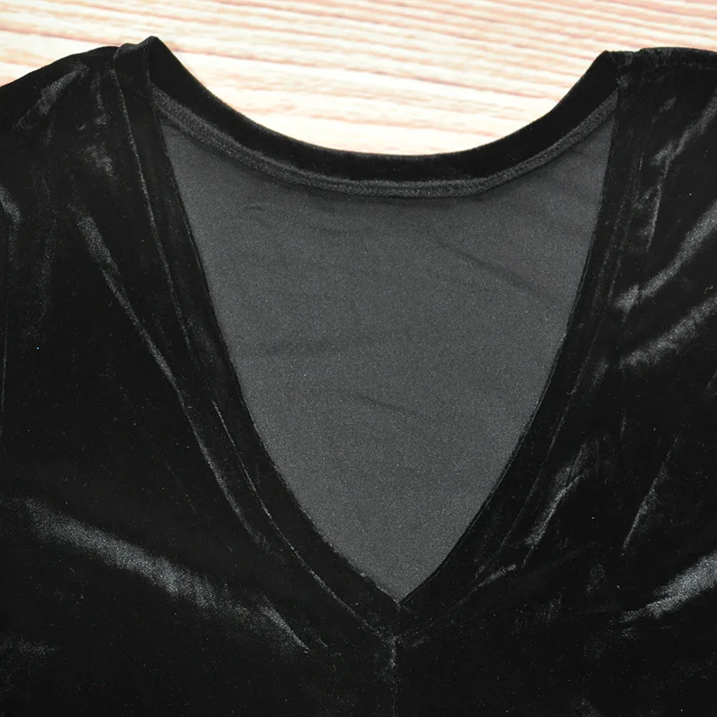 TEXIWAS демисезонное облегающее платье женское винтажное бархатное с длинным