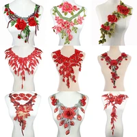 1pc floral collar exquisite red neckline lace collar diy fine applique diy lace collar ladies clothing accessories scrapbooking