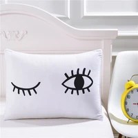 100 polyester solid big eyes white pillowcase cover decorative hotel home textile pillow case pillowcases kids gifts