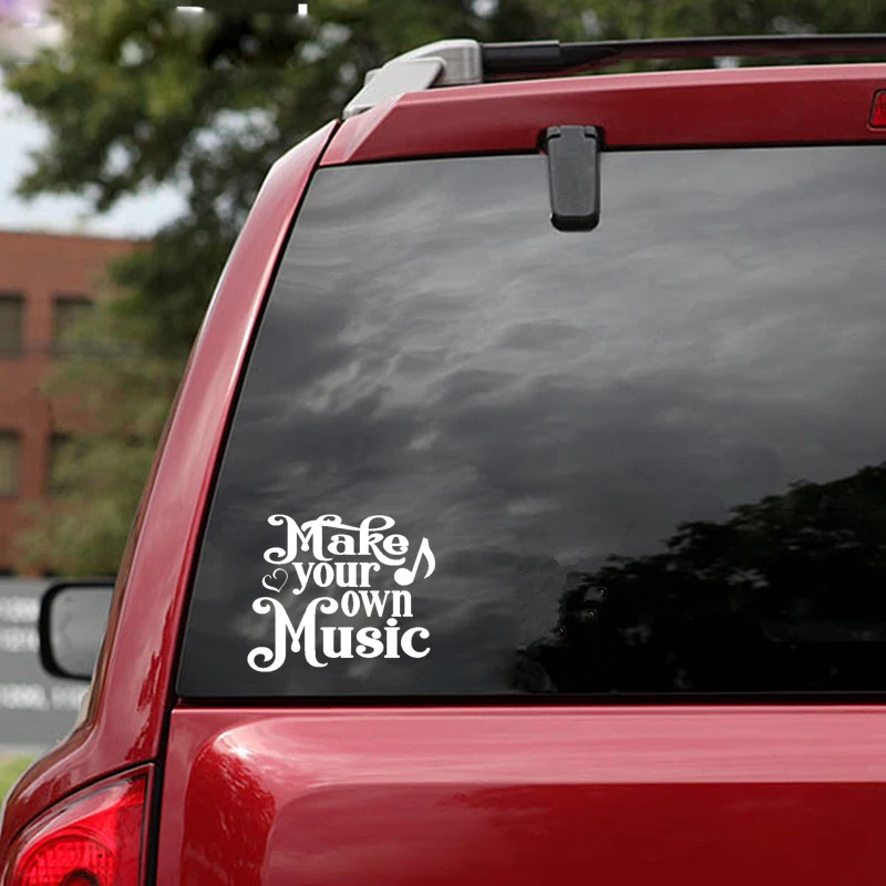 QYPF 16CM*13.4CM Funny Car-styling Make Your Own Music Vinyl Car Sticker Decal Black Silver C15-3267 | Автомобили и мотоциклы