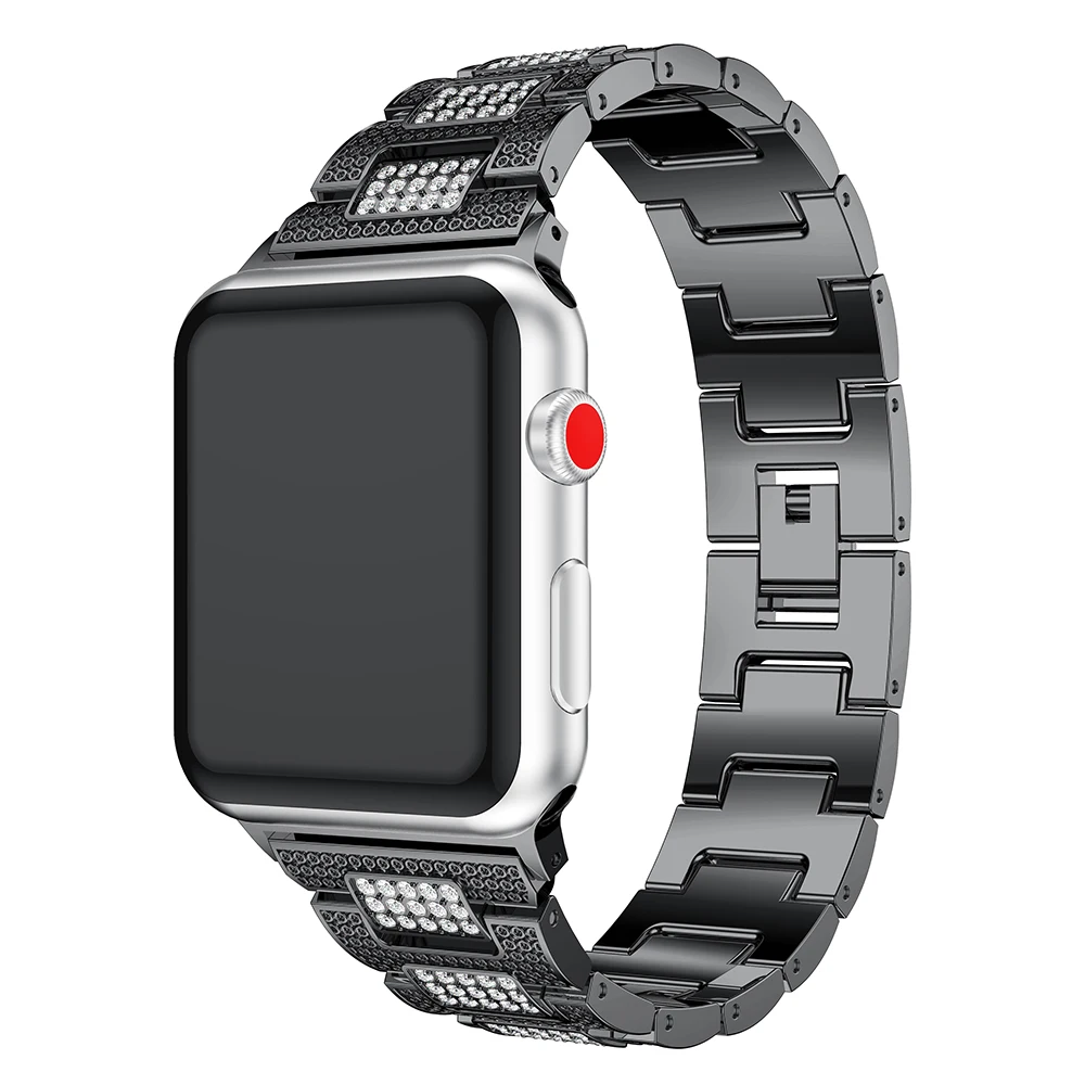 Хрустальные стразы ремешок для часов Apple Watch браслет из нержавеющей стали iWatch
