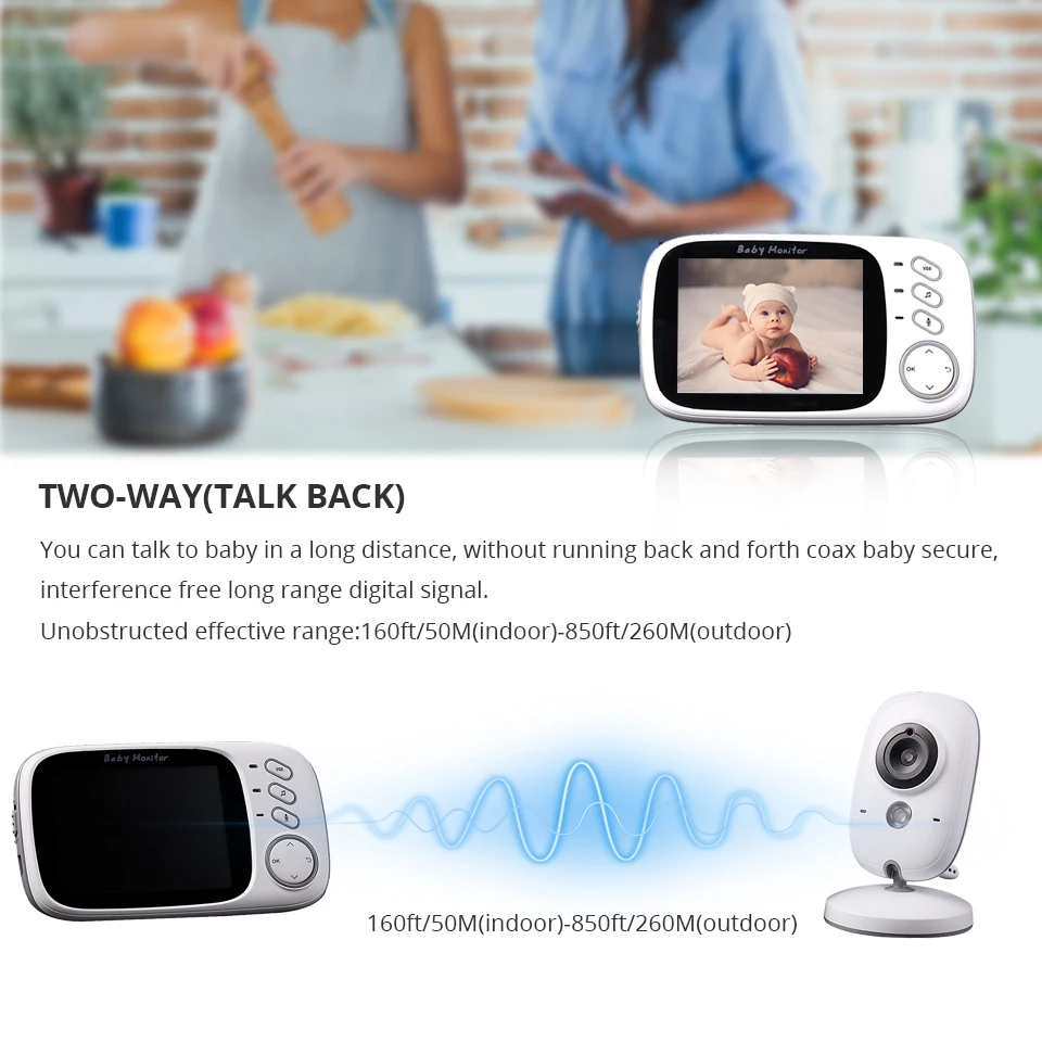 Камера видеонаблюдения для няни беспроводная с функцией ночного видения 3 2 дюйма