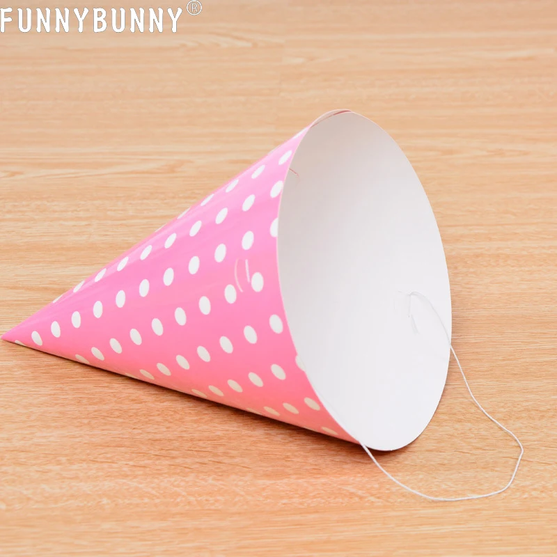 FUNNYBUNNY 10 шт пол раскрывает конусные шляпы в горошек детский душ для объявление