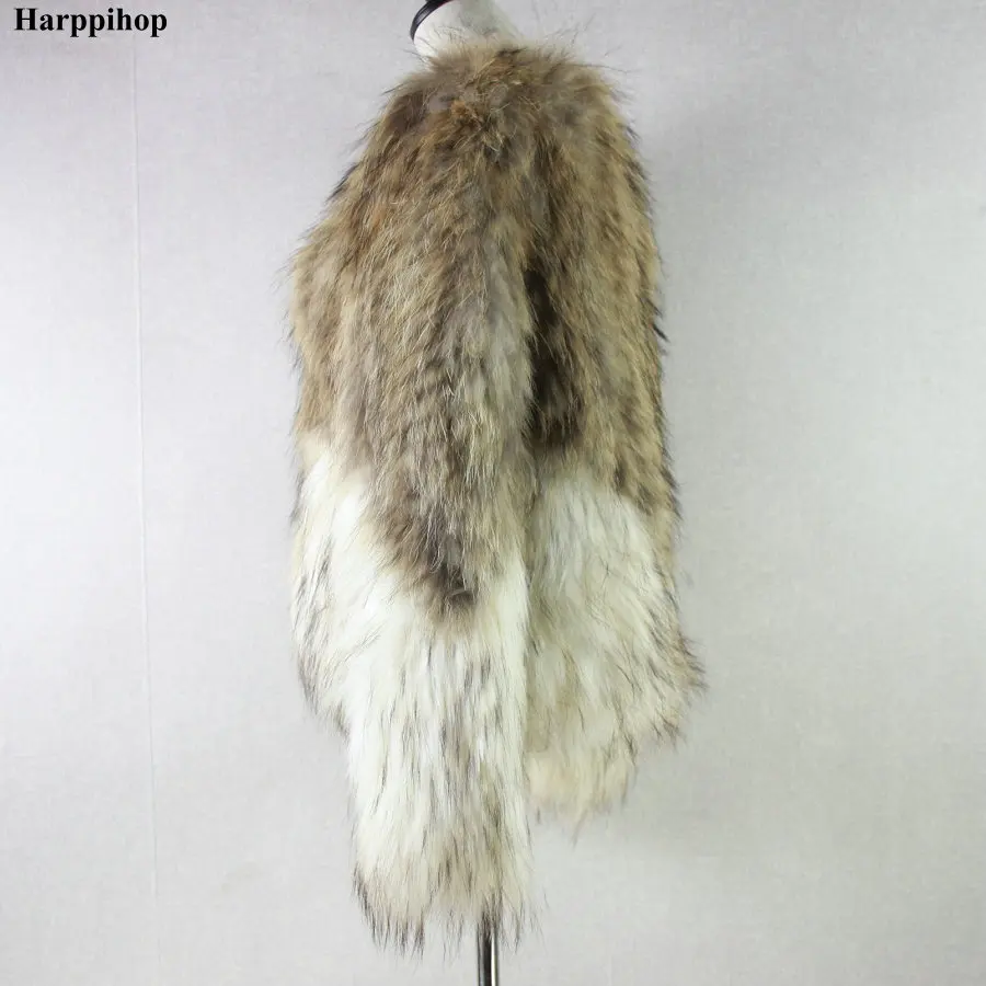 new women natural raccoon  fur coat jackets high quakity fashion girl's knitted real fur coat