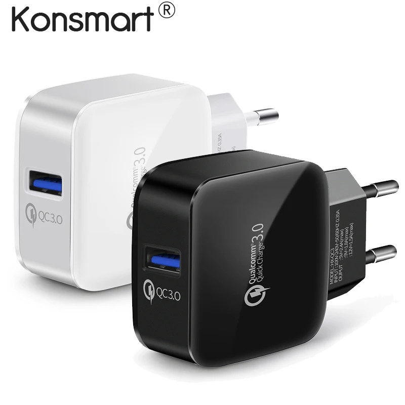 Konsmart 15 Вт 2.4A QC3.0 Быстрая зарядка для Xiaomi Mi 2S 6 Redmi Note 5 iphone X Samsung HuaWei мобильный