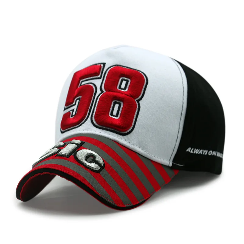 Me men to moto gp moto rfiets итальянский гонщик 58 Simoncelli Сан Карло бейсбольная кепка в стиле хип-хоп для мужчин для отдыха Gorras Snapback Головные уборы - Цвет: red black
