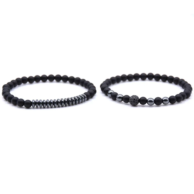 Оптовая продажа 2 шт./набор натуральный камень Йога мужской браслет в стиле панк