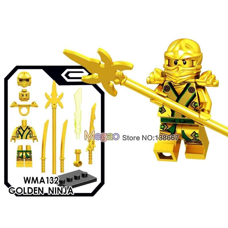 Blue S Jay Golden Ninja Kai Cole Llyod ZX Pythor змеи ледяной император Акита воин Меч детские игрушки строительные блоки - Color: Blue