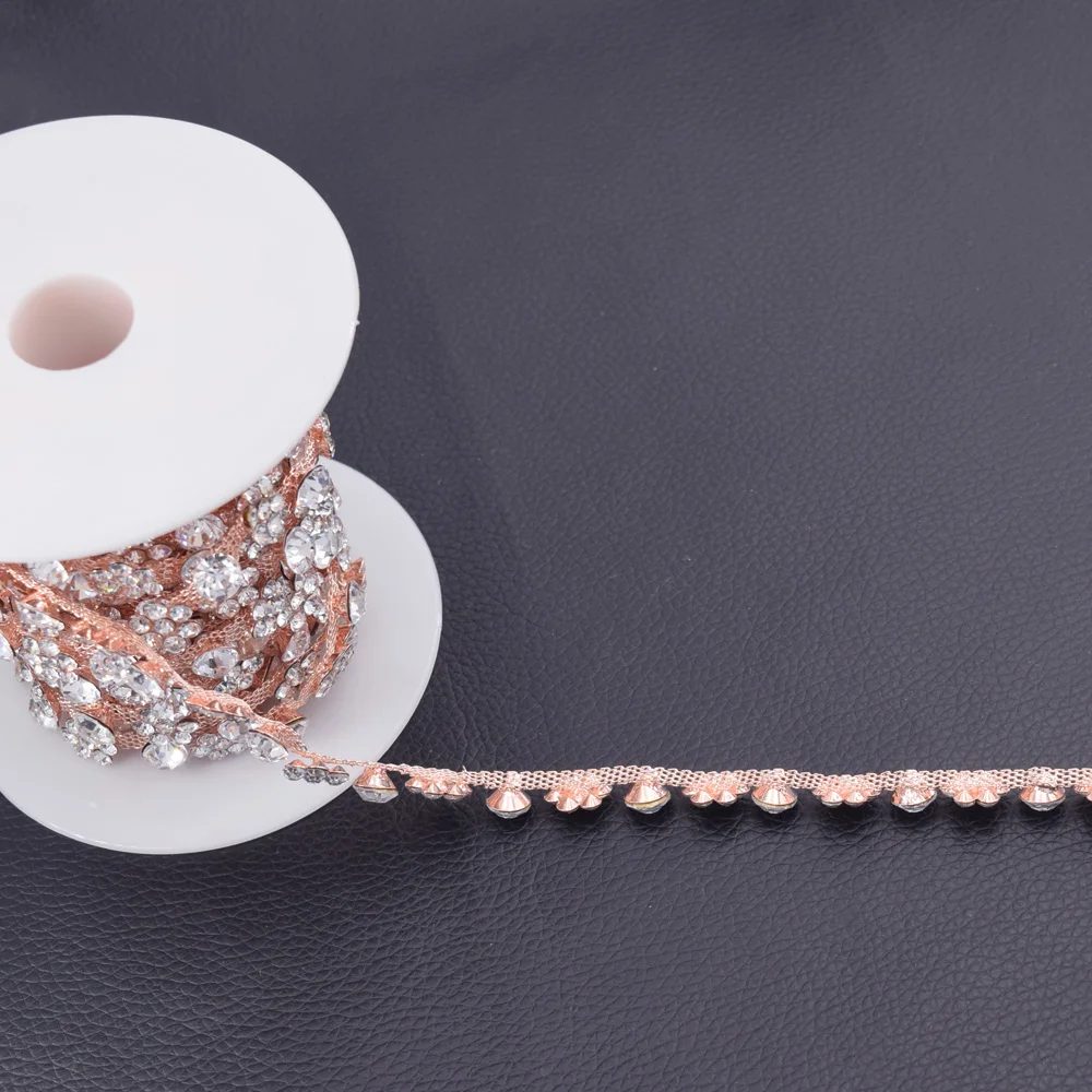10 ярдов цветок сливы стразы цепочка свадебное платье пояса нашивки отделка