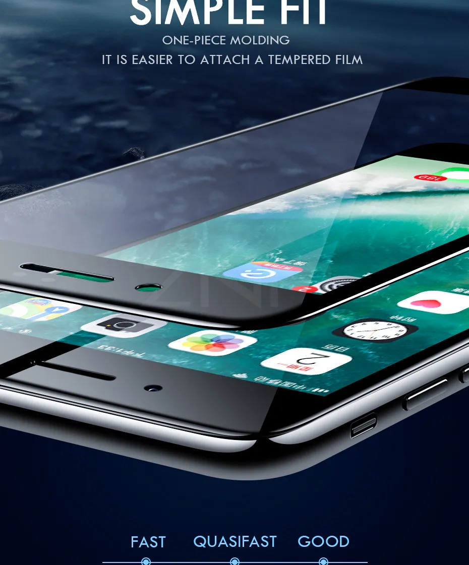 ZNP 9D Защитное стекло для iphone 6 6S 7 8 plus X 10 стекло для iphone 8 XS MAX Защита экрана для iphone 7 8 XR закаленное стекло