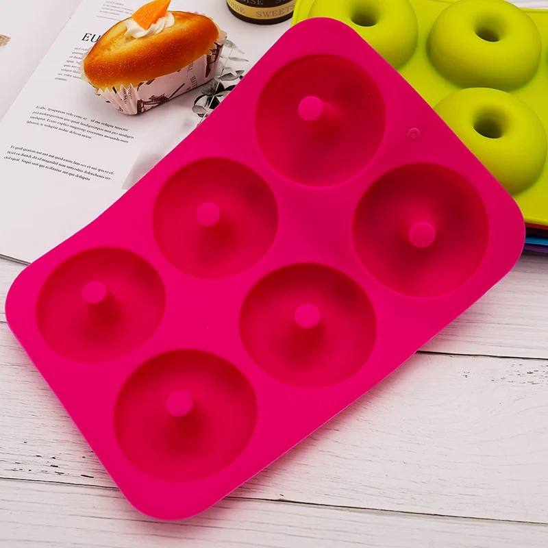 Donuts Mold Silicone Round Shape Doughnuts Mould Baking Jelly Fondant Cake Chocolate Decoration Pastry Tool | Дом и сад