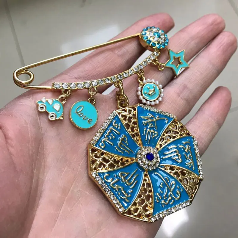 muslim islam Mohammed Allah Turkish evil eye Scarf Hijab crystal Stainless Steel Pin brooch Baby | Украшения и аксессуары