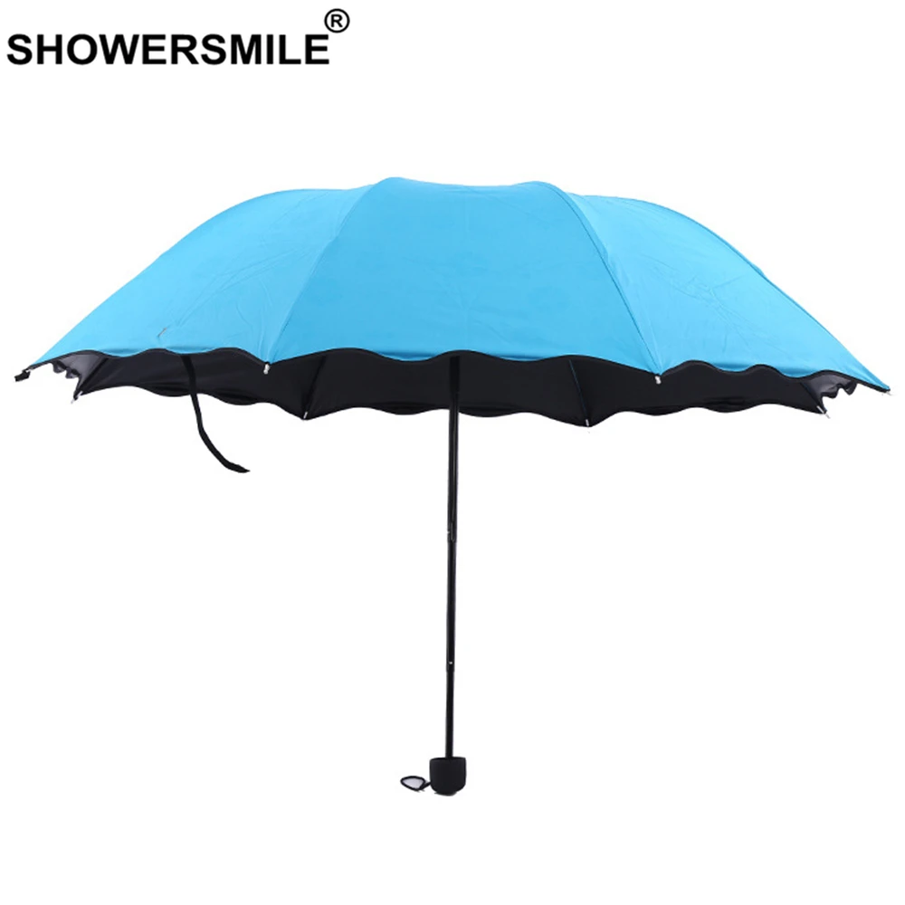 SHOWERSMILE изменения Цвет складной женский зонтик с оборками Роман дождя и солнца