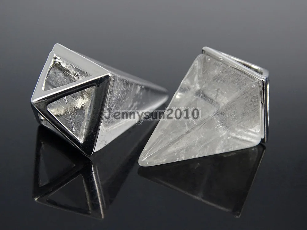 Натуральные прозрачные кристаллы искусственные камни пирамида ожерелье из