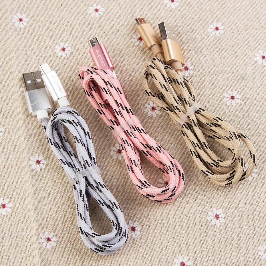 SUPTEC Micro USB кабель 2.4A нейлон Быстрая зарядка данных провод Microusb зарядное устройство кабель шнур для samsung S7 S6 Xiaomi Android смартфон