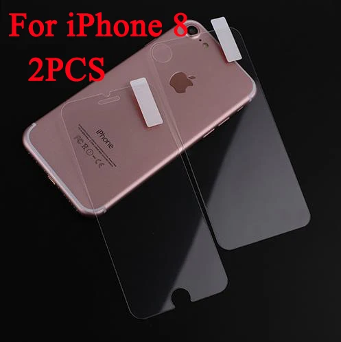 for iphone8 2pcs Передняя+ Задняя 2 шт прозрачная защитная пленка из закаленного стекла для iphone 4 4s 5 5s 5se 6 6s 6plus 6s plus 7 8 plus X Xs Max XR - Цвет: for iphone8 2pcs