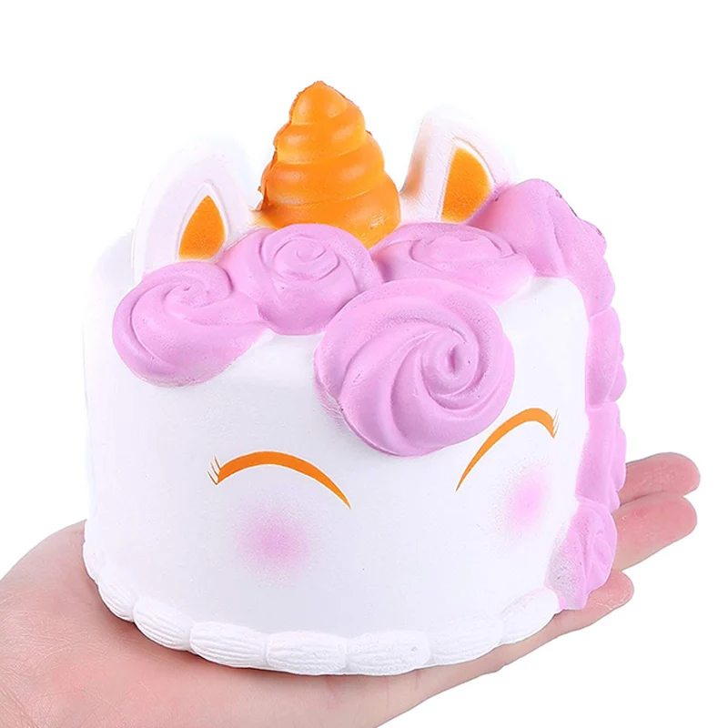 Jumbo Розовый Единорог торт мягкими Симпатичные имитация ПУ хлеб крем