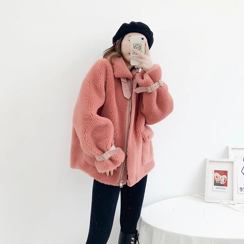 Женская куртка OFTBUY Повседневная теплая уличная из искусственного меха 50% шерсти