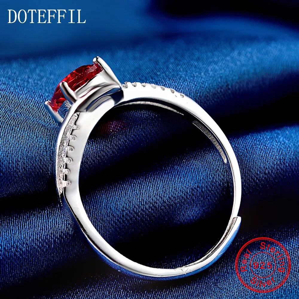 Женское кольцо из серебра 925 пробы с красным Цирконом|silver women ring|silver womenwomen fashion rings |