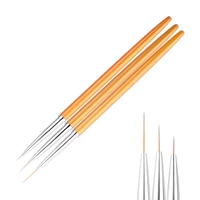 3pcsset metal gold nail art lines painting pen brush high quality uv gel polish tips 3d design manicure drawing tools kit 3size