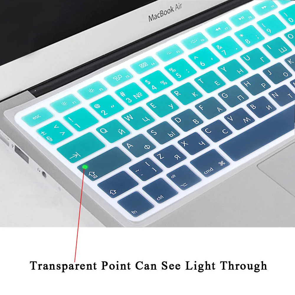 Redlai силикон EU/UK русская градиент/однотонная цветная клавиатура чехол для Macbook Air 13 дюймов A1466 Pro retina 13 1" покрытие для клавиатуры