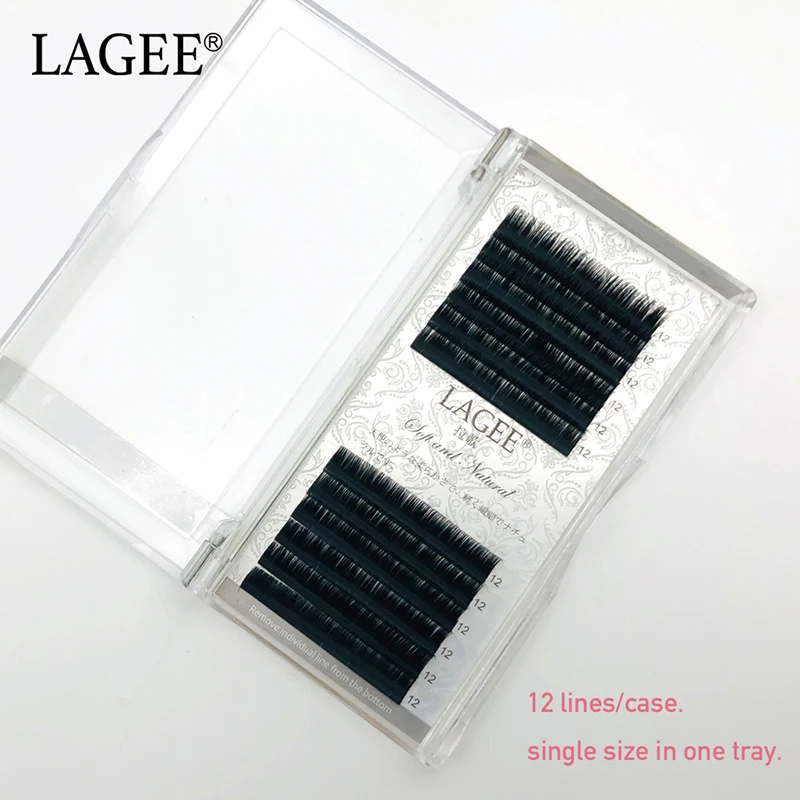 LAGEE 12 рядов JBCD завитки ручная работа синтемные норковые шелковые ресницы