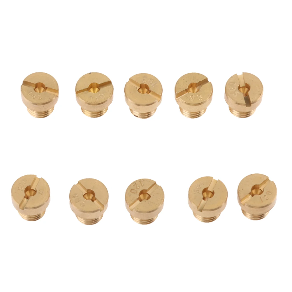 

10 Pcs Motorcycle Carburetor 8mm Air jet Main Jets 6x0.75mm For Kawasaki Keihin FCR Carburettor Etc Round Carburettor Main Jet