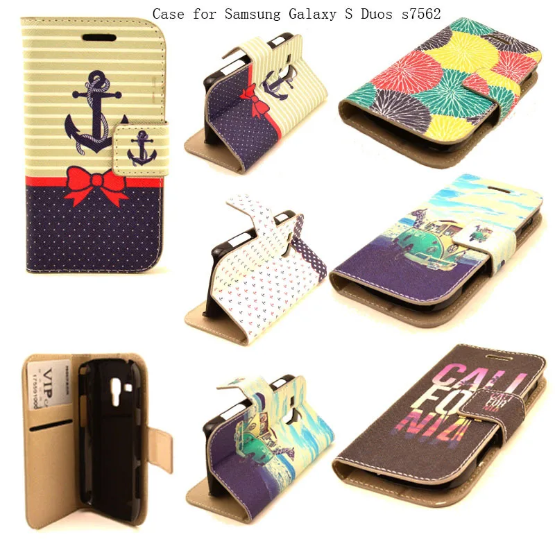 For Samsung GALAXY Trend Duos S 7562 S7562 gt-s7562 Flip Wallet Leather Case Cover for Galaxy Plus S7580 S7582 Phone bags |