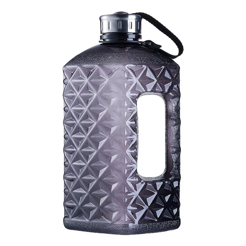 Черный Soffe бриллианты 1/2 галлонов бутылка для воды Bpa бесплатно 2.2л большой Capcity шейкер для протеина пластиковые спортивные бутылки для воды тренажерный зал фитнес чайник - Цвет: Черный