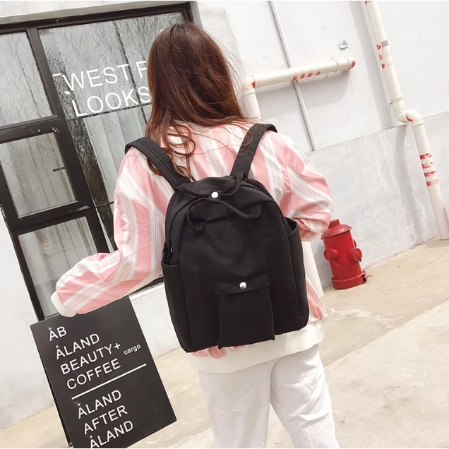 Простой холщовый женский рюкзак с японским кольцом для отдыха и путешествий