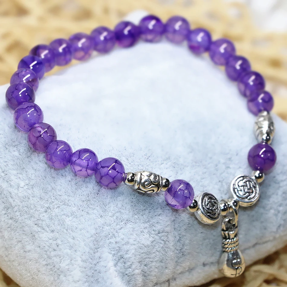 6 мм натуральный фиолетовый попкорн агата сердолик Камень Оникс Круглые бусины