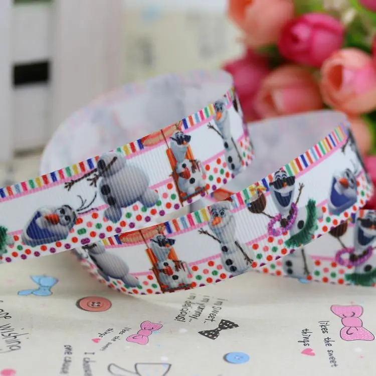 7/8 '' Анна Эльза Снеговик напечатанный корсаж ленты hairbow головные уборы вечерние украшения «сделай сам» оптом OEM 22 мм D193