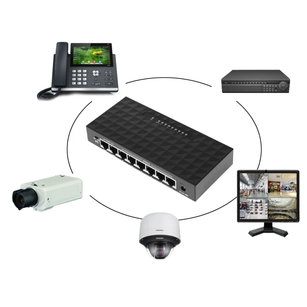 5/8 портов 10/100 Мбит/с POE Fast Ethernet сетевой коммутатор Lan Hub интеллектуальный для NVR