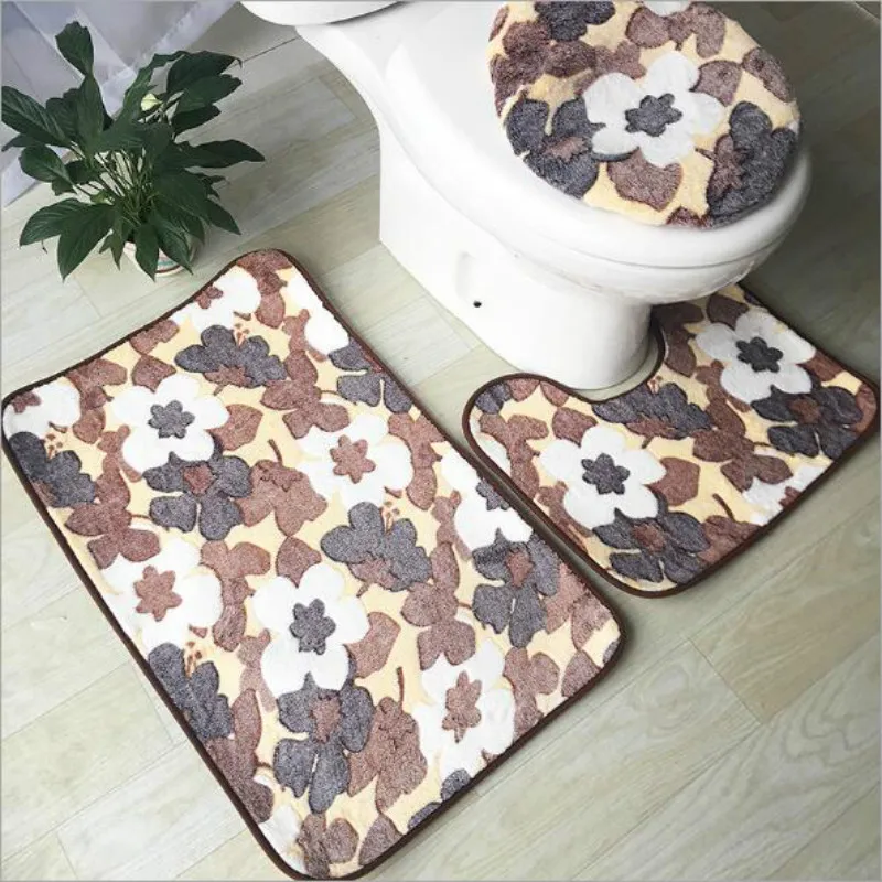3 шт./компл. Творческий дом ковры Туалет крышка Ванная комната rugs Нескользящие