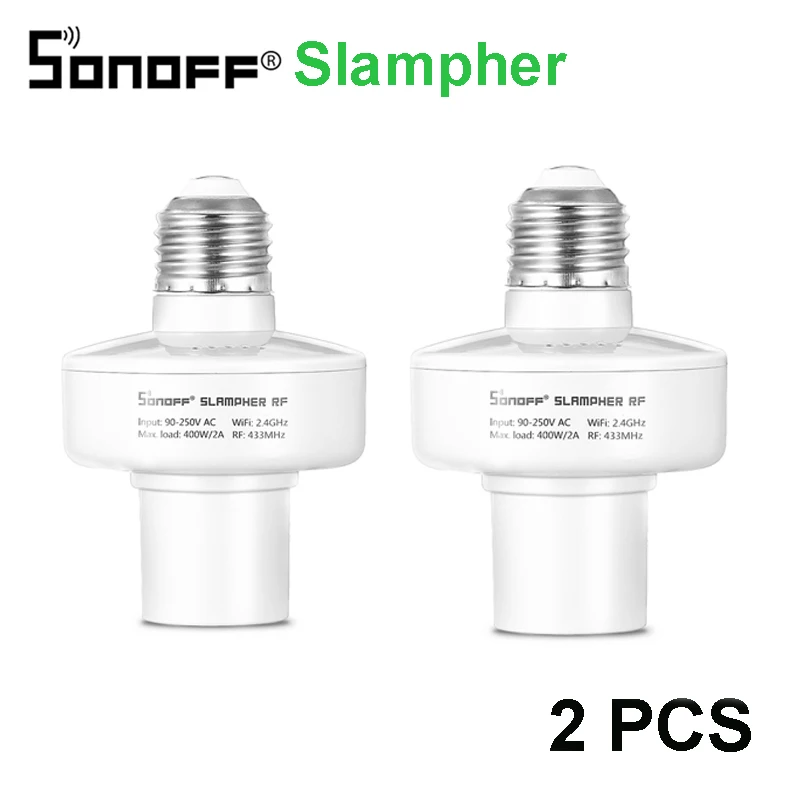 Itead Sonoff Slampher РФ 433 мГц Wi-Fi Умный Свет Держатель E27 Wi-Fi свет лампы накаливания Держатель поддерживает RF приемник для умного дома - Комплект: 2 PCS