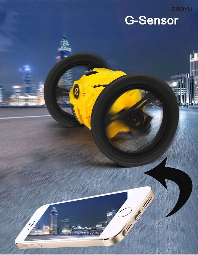 EBOYU обновленная RH805A 2,4G Wi-Fi FPV 720P HD Камера RC Jumping автомобиль скачок высокое Stunt автомобилей Музыка светодиодный фары RC автомобиль отказов игрушка в подарок