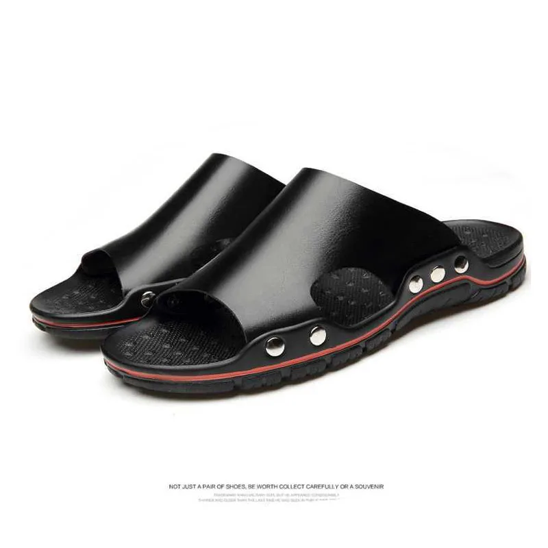 CAMEL JINGE Brand Men Outdoor Beach Slippers Sports Shoes Summer Breathable Leather Walking Men Shoes Klapki Basenowe