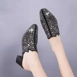 Черные женские шлепанцы на толстом каблуке сезон весна-лето кожаные сабо с