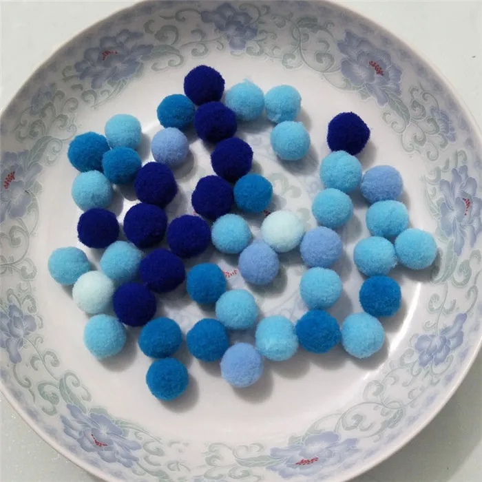 Mixed Blue 50 шт 15 мм разноцветные Круглые фетровые шары, помпоны для поделок, вечерние принадлежности для комнаты, свадебные украшения, фетровые шары, аксессуары - Цвет: Mixed Blue